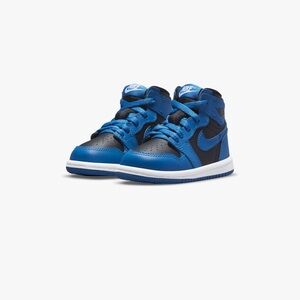 Brand New Air Jordan 1 Retro Kids Sneakers “Dark Marina Blue”(TD 9c)